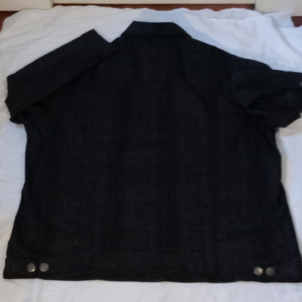 Mvp Collection, Black Python Print Denim Jacket ,… - image 7